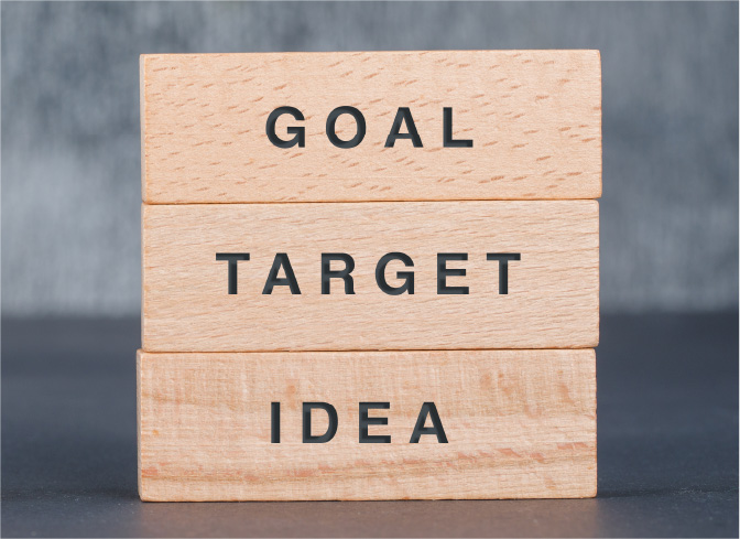 ゴール、ターゲット、アイディア